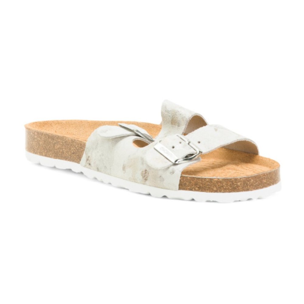 NEW. Biostep Buckle Sandals Metallic